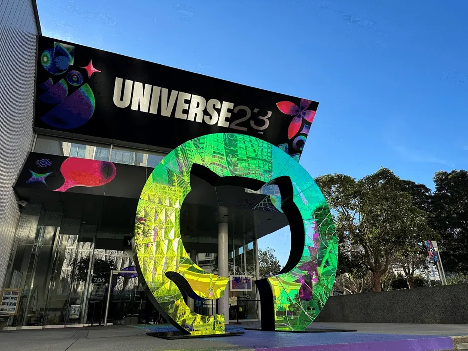 GitHub Universe event highlighting AI and Copilot adoption milestones